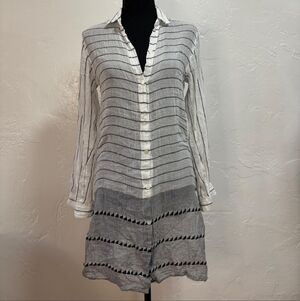 Vix Paula Hermanny Tunic Dress, Beach Cover Up, Size XS Drawstring